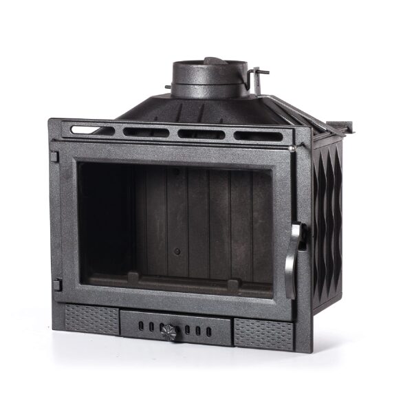 Focar de semineu pe lemne, 10 kW, din fonta turnata si otel.