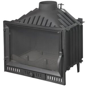 Focar de semineu pe lemne, 14 kW, din fonta turnata si otel.