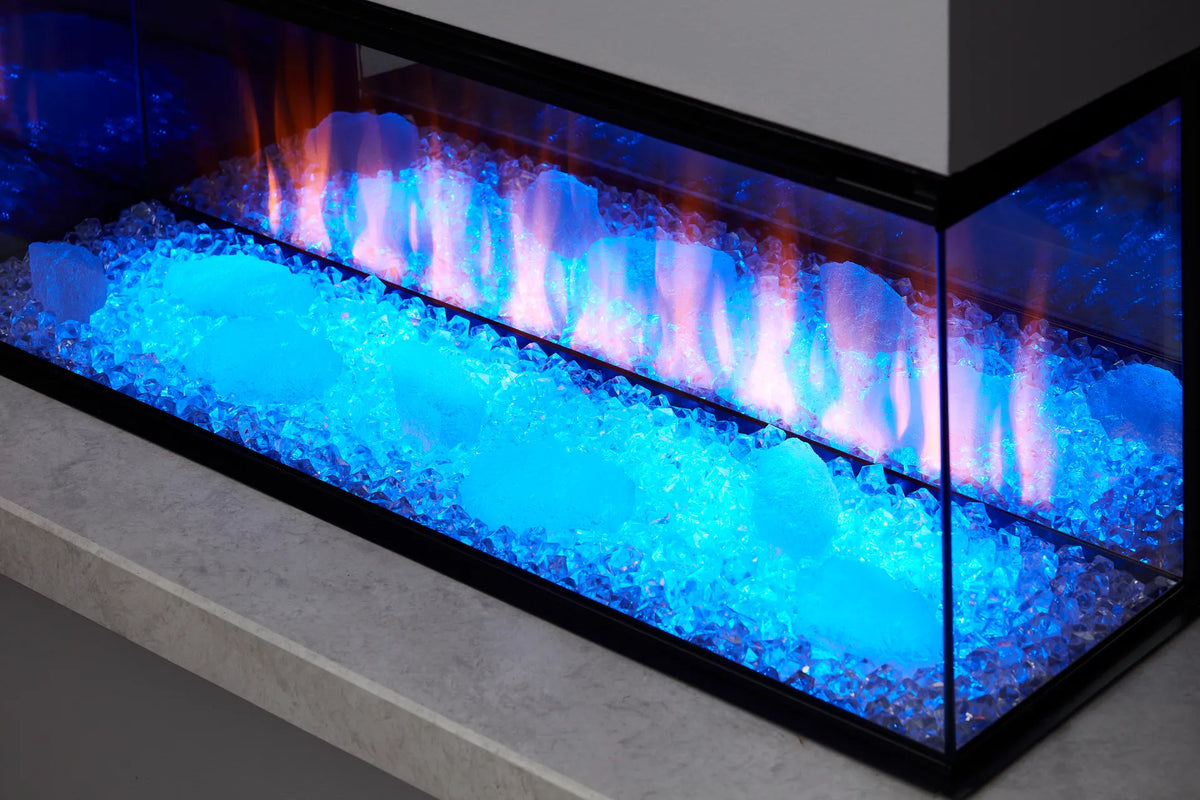 Focar electric British Fires New Forest 870 Signature decor Diamond Light, cristale iluminate