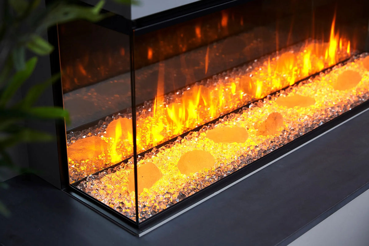 Focar electric British Fires New Forest 1200 Signature decor Diamond Light, cristale iluminate