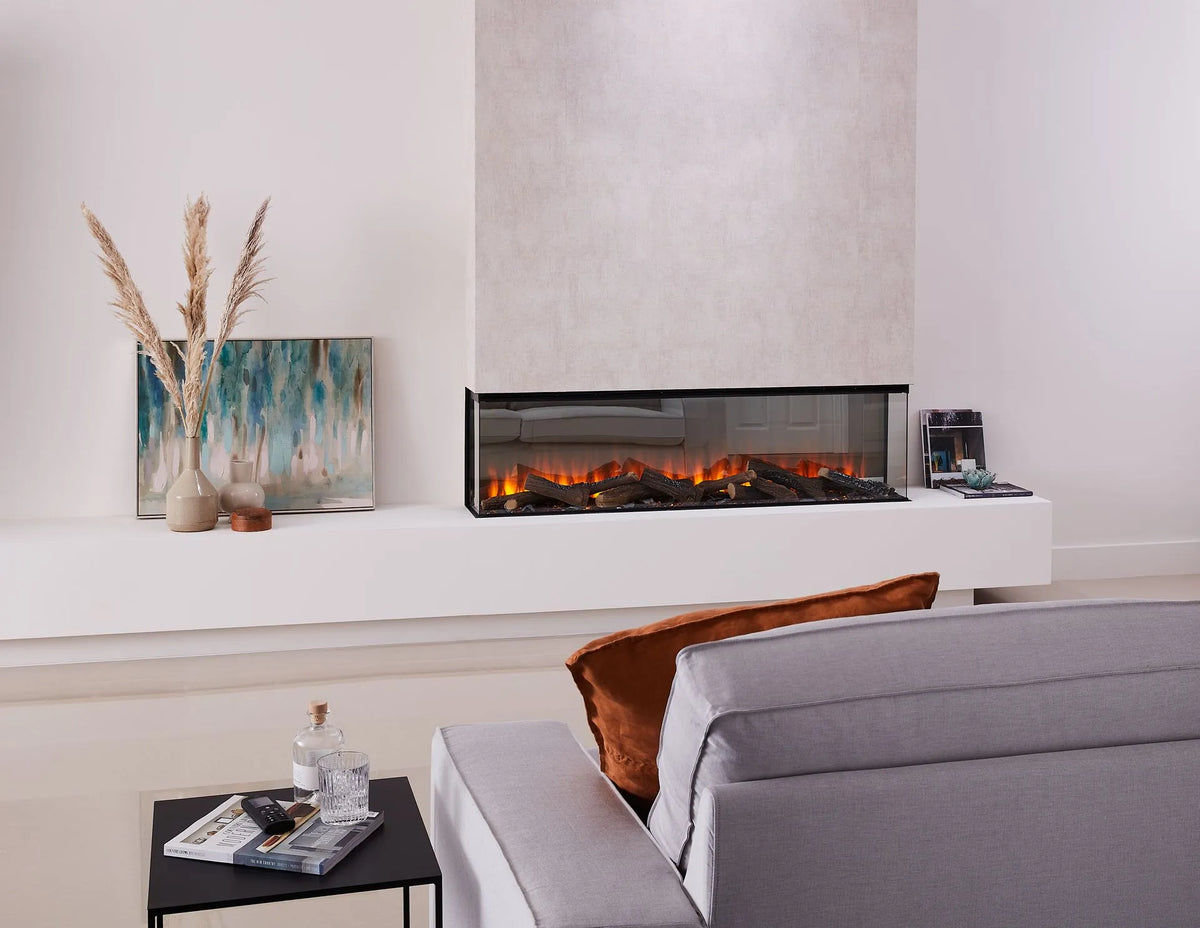 Focar electric British Fires New Forest 1600 Signature montaj pe 3 laturi, living luminos