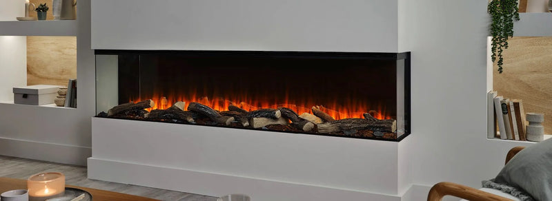 Focar electric British Fires New Forest 1900 Signature montaj pe 3 laturi intre nise