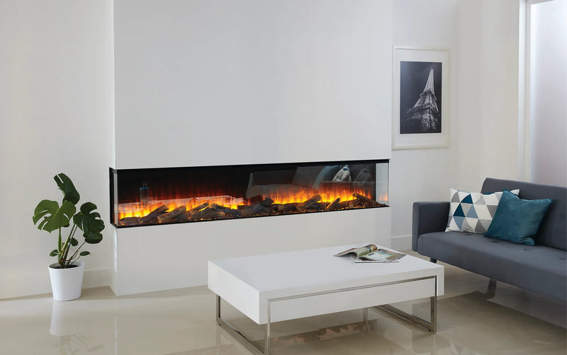 Focar electric British Fires New Forest 2400 Signature montaj pe 3 laturi, living alb
