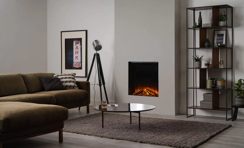 Focar electric British Fires New Forest 650 Deluxe incorporat in perete, living modern