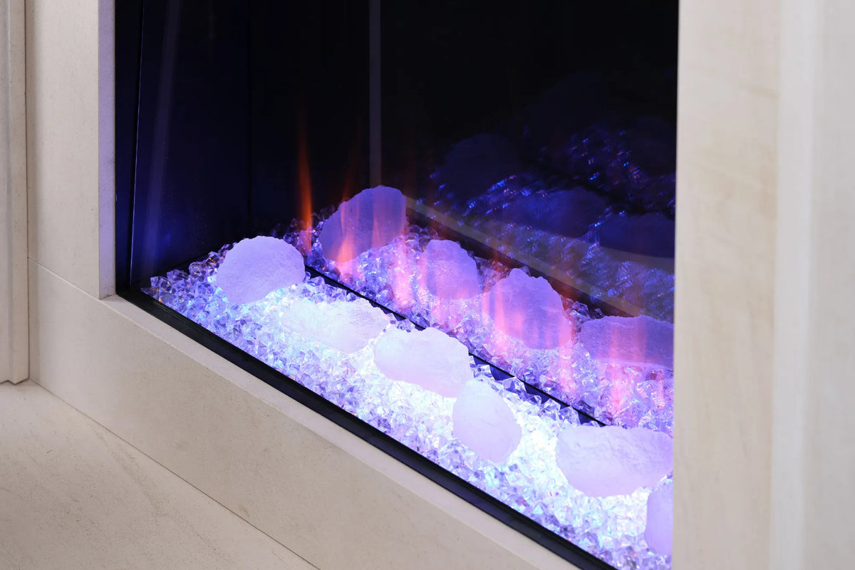 Focar electric British Fires New Forest 650 Signature decor Diamond Light, cristale iluminate
