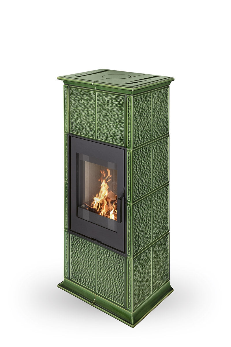 Soba lemne teracota cu acumulare Romotop Gremio 3 verde