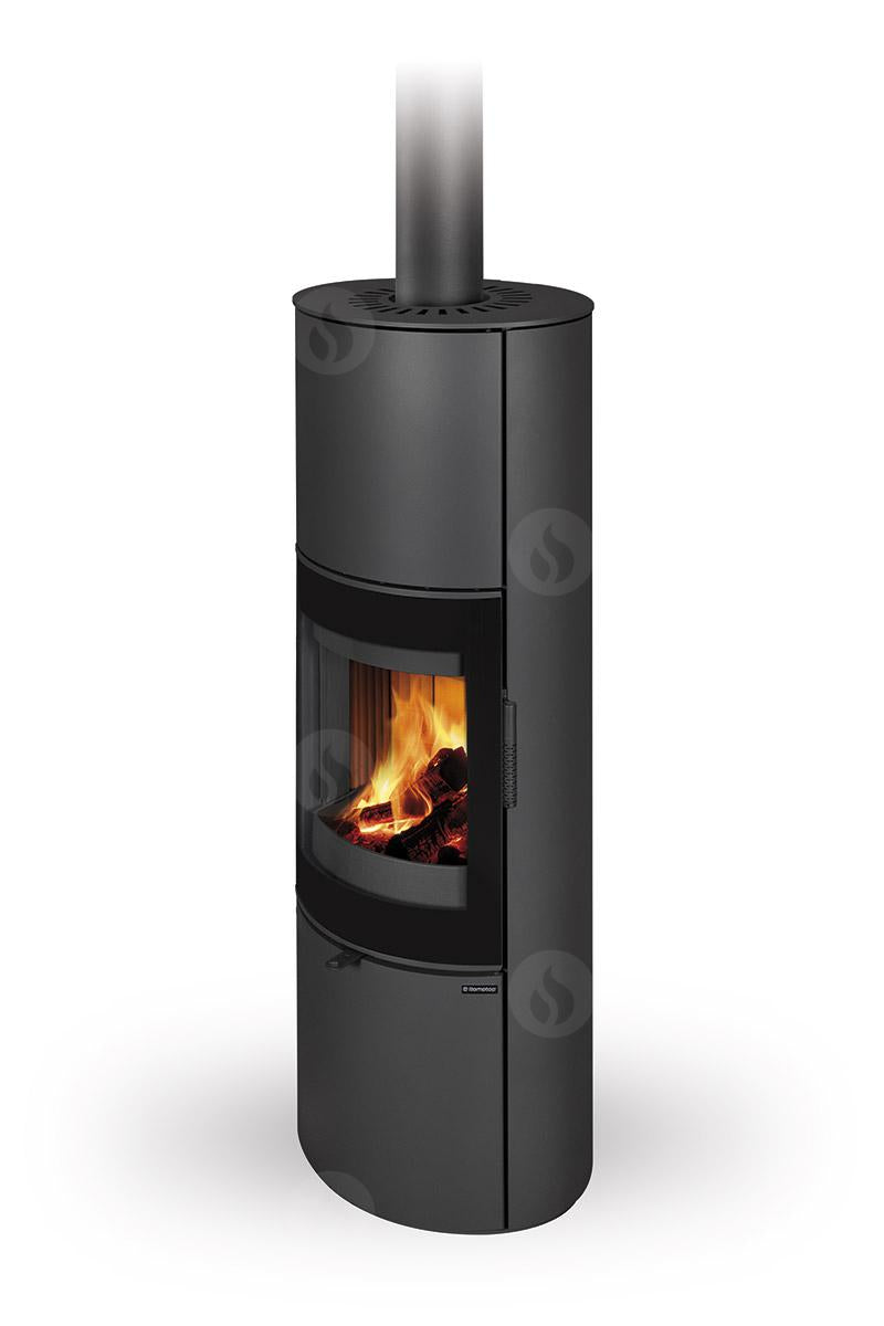 Soba lemne metalica cu acumulare Romotop Lugano 03 A negru