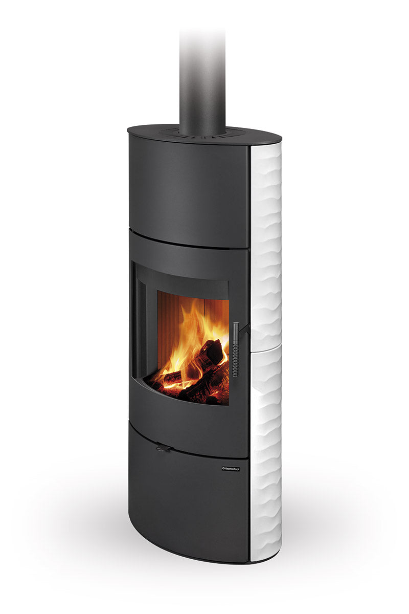 Soba lemne ceramica relief cu acumulare Romotop Ovalis H 11