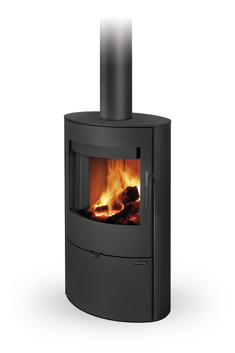 Soba lemne metalica Romotop Ovalis 30 negru
